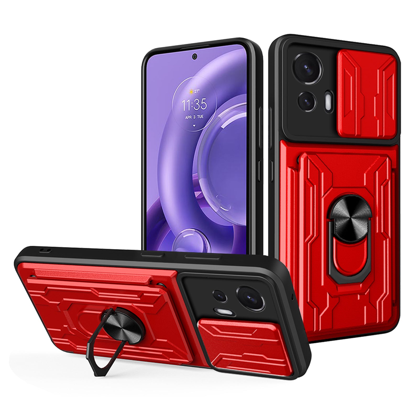 Nárazuvzdorný kryt na telefon pro Motorola Edge 30 Neo 5G Ring Kickstand Pouzdro na telefon s posuvným držákem na ochranu fotoaparátu Nárazuvzdorný kryt na telefon pro Motorola Edge 30 Neo 5G Ring Kickstand Pouzdro na telefon s posuvným držákem na ochranu fotoaparátu